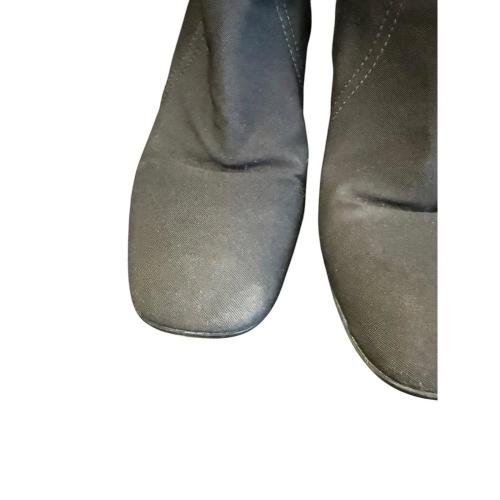 Prada Black Fabric Block‎ Heel Ankle Boots Women's Size 38.5/8.5